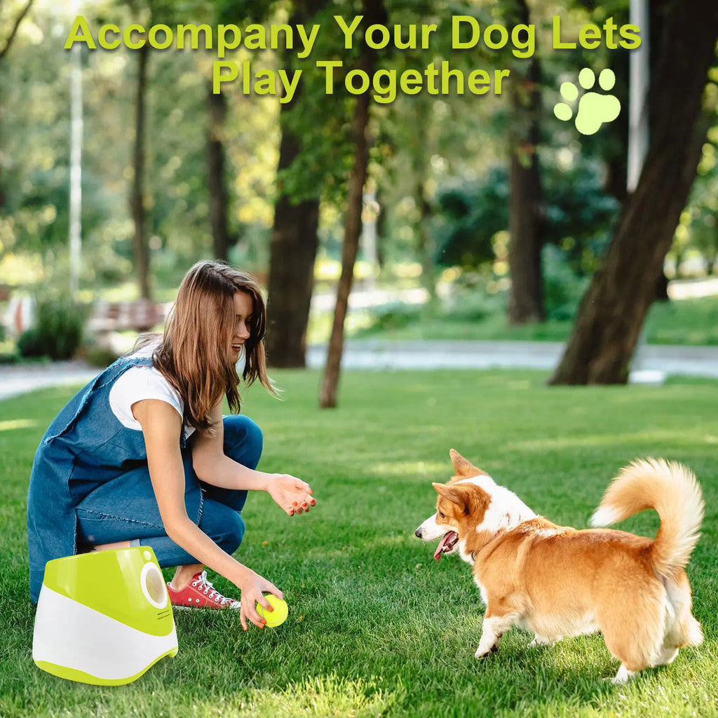 Lanzador Automático de Pelotas para Perros Pequeños, Recargable, Lanza Pelotas de Tenis, 3 Distancias, Juguete Interactivo para Mascotas