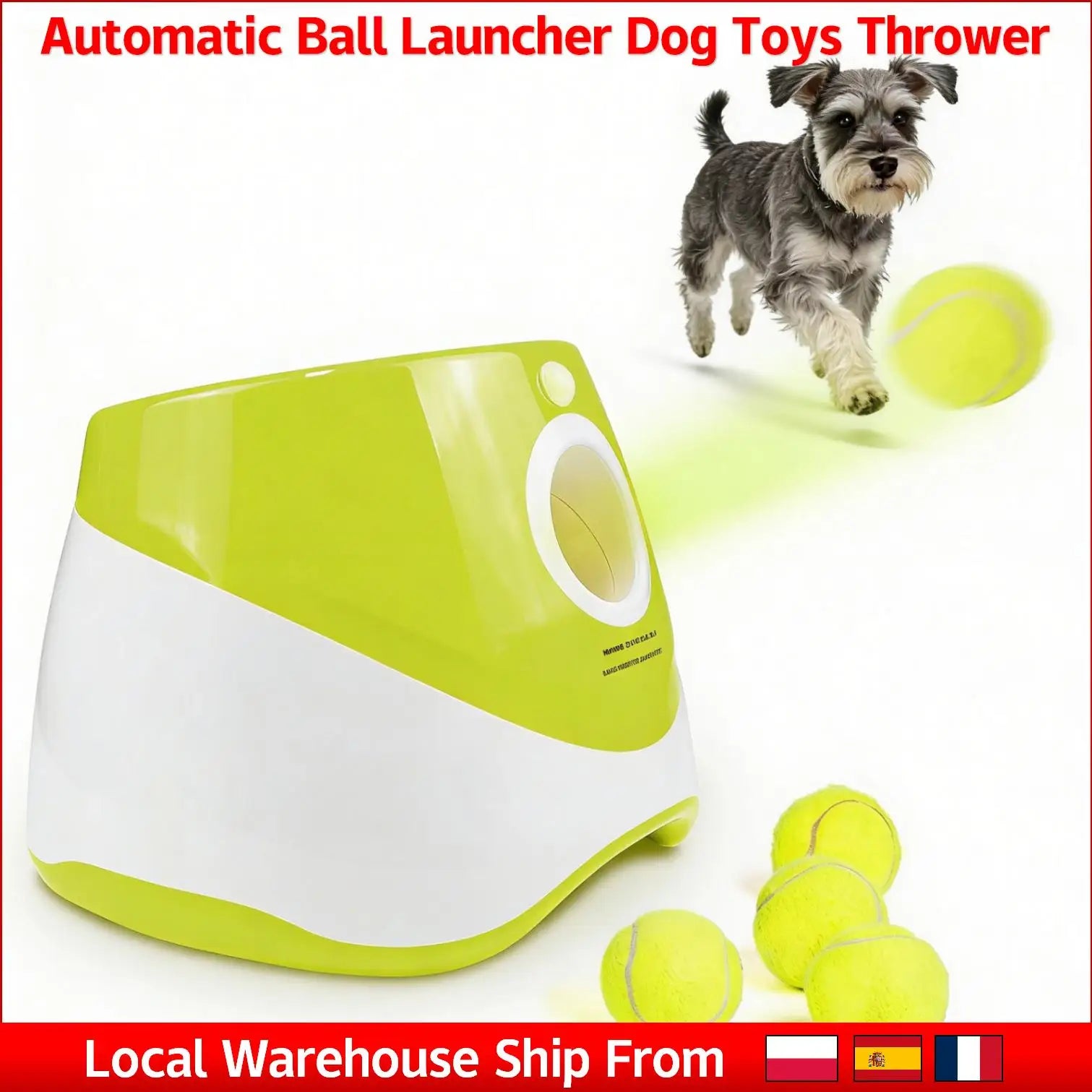 Lanzador Automático de Pelotas para Perros Pequeños, Recargable, Lanza Pelotas de Tenis, 3 Distancias, Juguete Interactivo para Mascotas