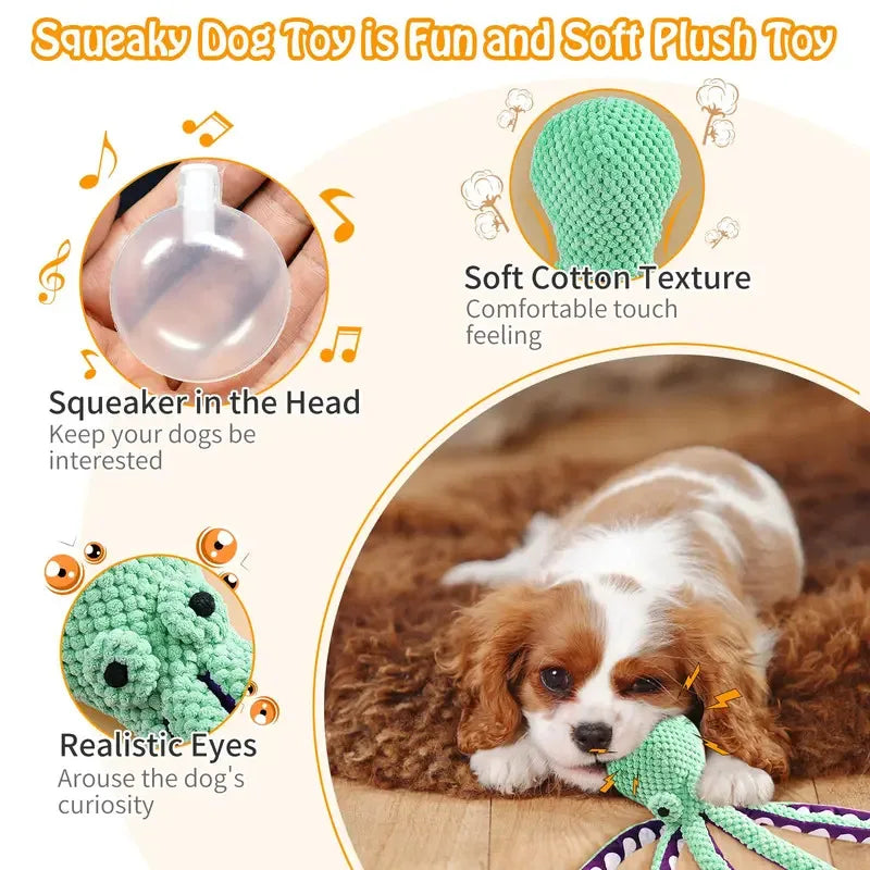 Juguete Interactivo de Peluche para Mascotas | Pulpo con Sonido
