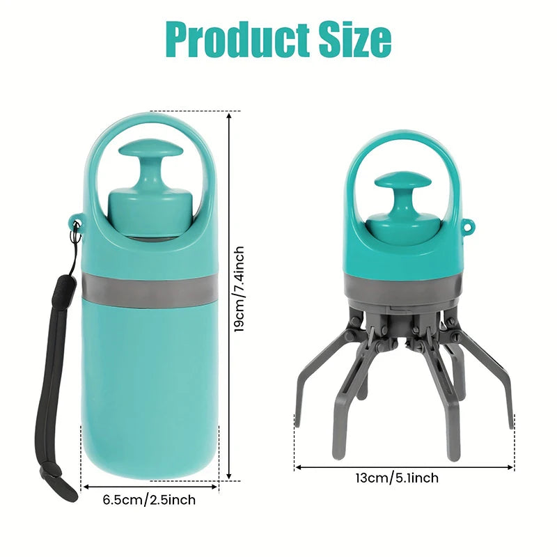 Recogedor portátil para excrementos de perros, limpiador para recoger residuos de mascotas al aire libre, bolsa de basura integrada, recogedor de excrementos de mascotas de mano, diseño sin contacto