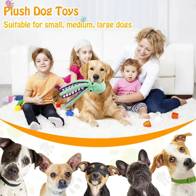 Juguete Interactivo de Peluche para Mascotas | Pulpo con Sonido