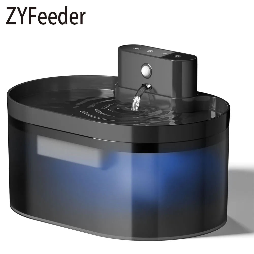Fuente de beber automática para gatos y perros, dispositivo silencioso con carga de pasarela, inducción, 2,2 L
