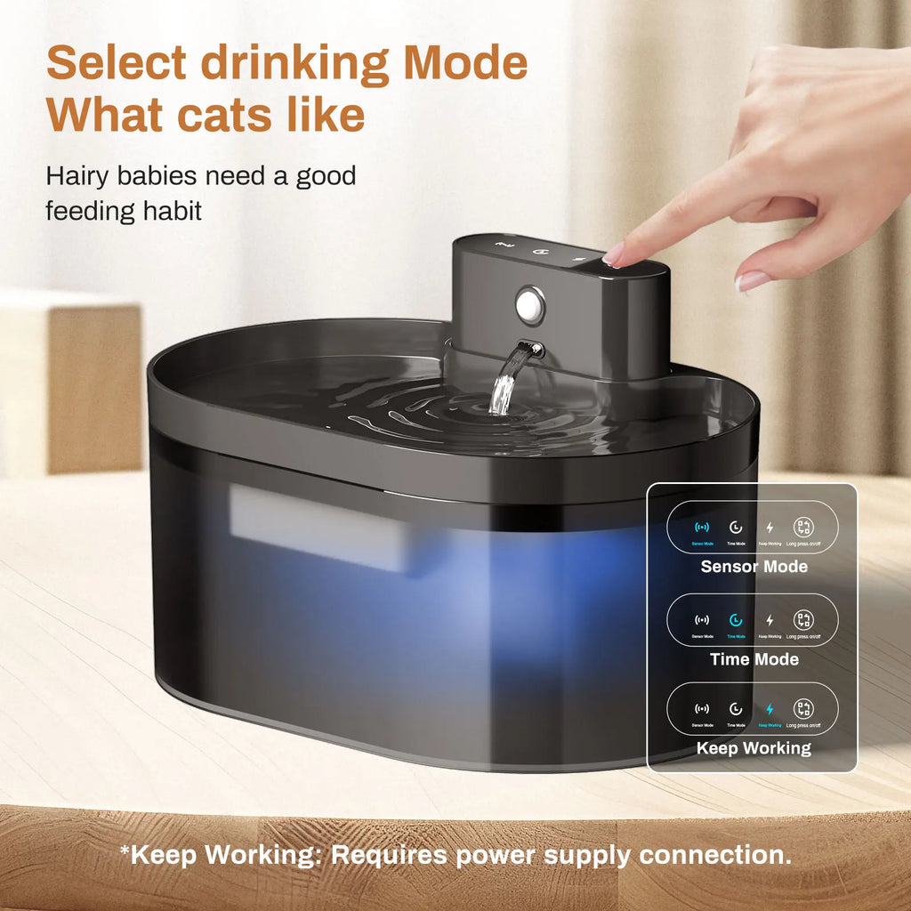 Fuente de beber automática para gatos y perros, dispositivo silencioso con carga de pasarela, inducción, 2,2 L