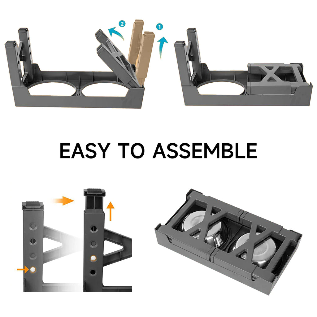 Comederos Elevados Ajustables para Perros, Comedero Plegable para Mascotas con Recipientes de Acero Inoxidable para Perros Pequeños, Medianos y Grandes, Reduce la Presión en el Cuello