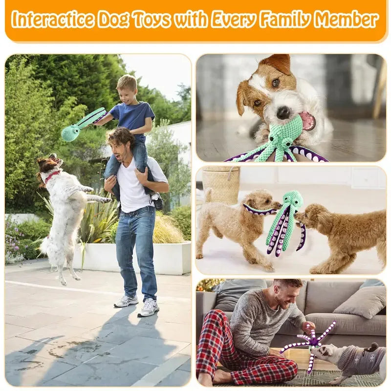 Juguete Interactivo de Peluche para Mascotas | Pulpo con Sonido