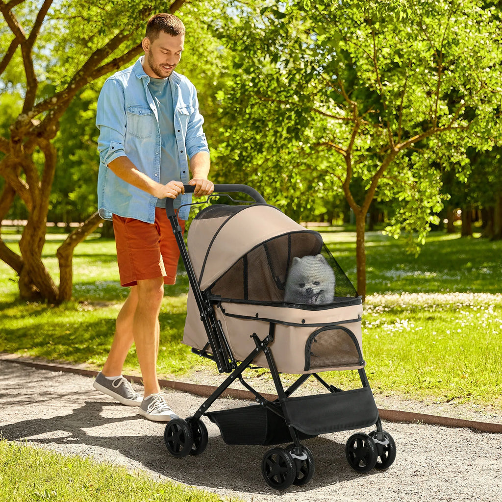 PawHut Cochecito para Perros Plegable con Ruedas Universales