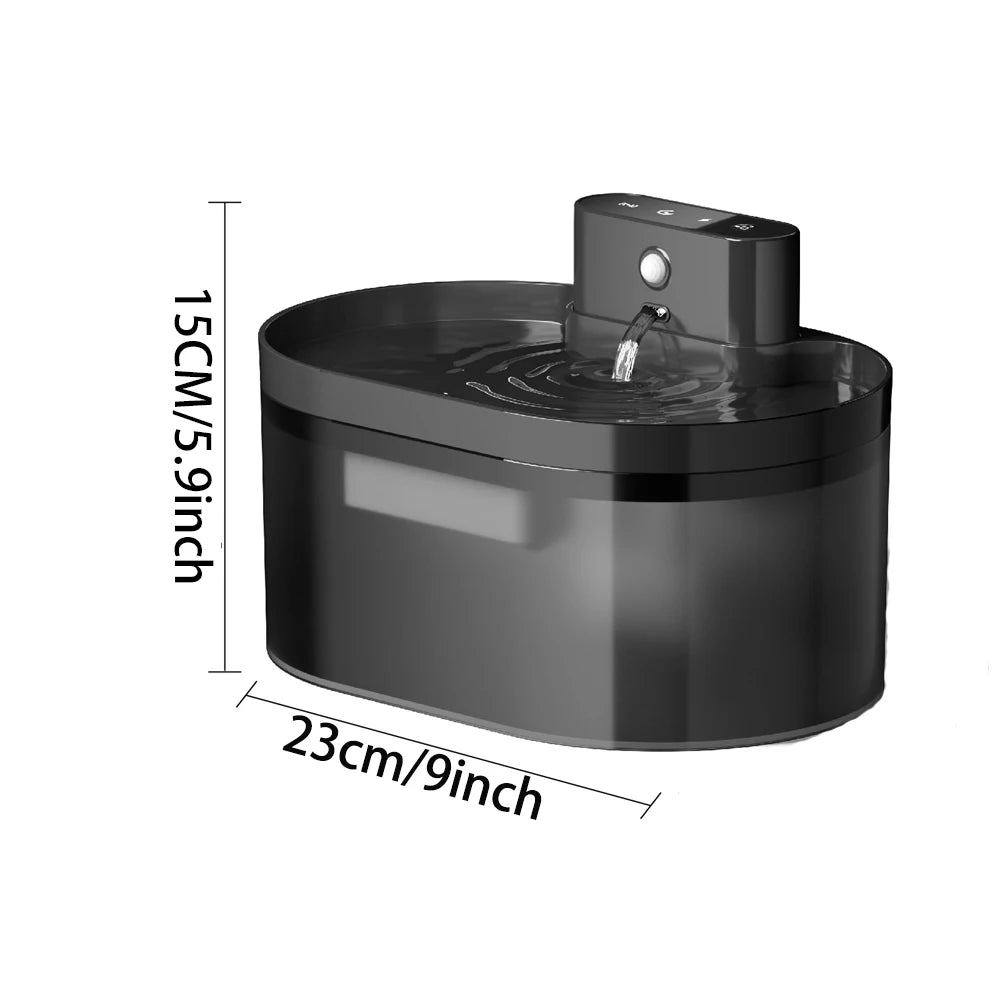 Fuente de beber automática para gatos y perros, dispositivo silencioso con carga de pasarela, inducción, 2,2 L